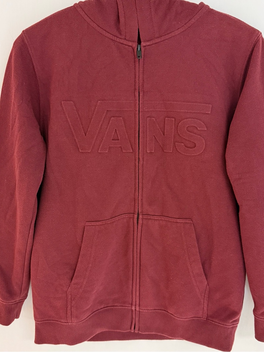 VANS Teens Burgandy Full-Zip Hooded Sweatshirt NWOT